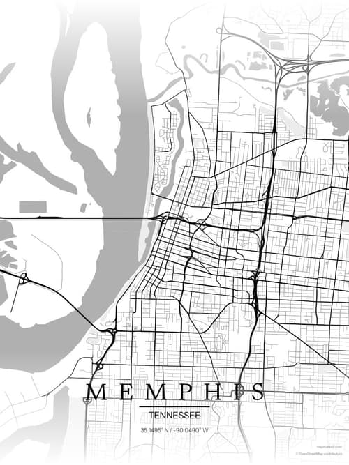 Memphis map art print in Chalk Gallery — minimalist city map poster
