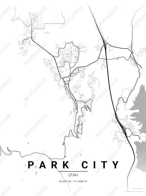 Park City map art print in Chalk Gallery — minimalist city map poster