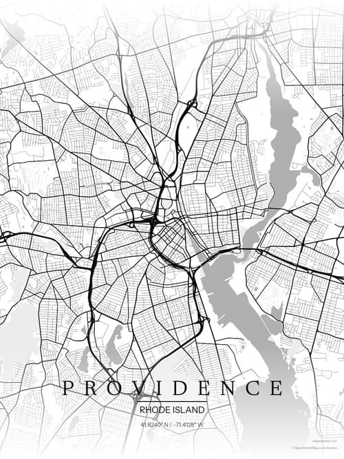 Providence map art print in Chalk Gallery — minimalist city map poster