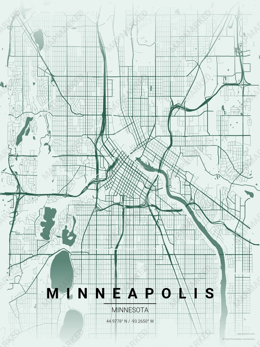 Minneapolis City of Lakes on minneapolis-minnesota