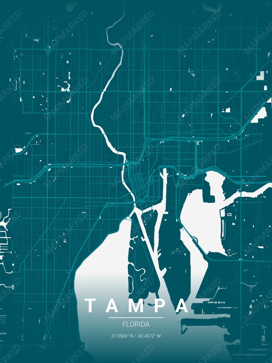 Alphabet Teal style sample on Tampa
