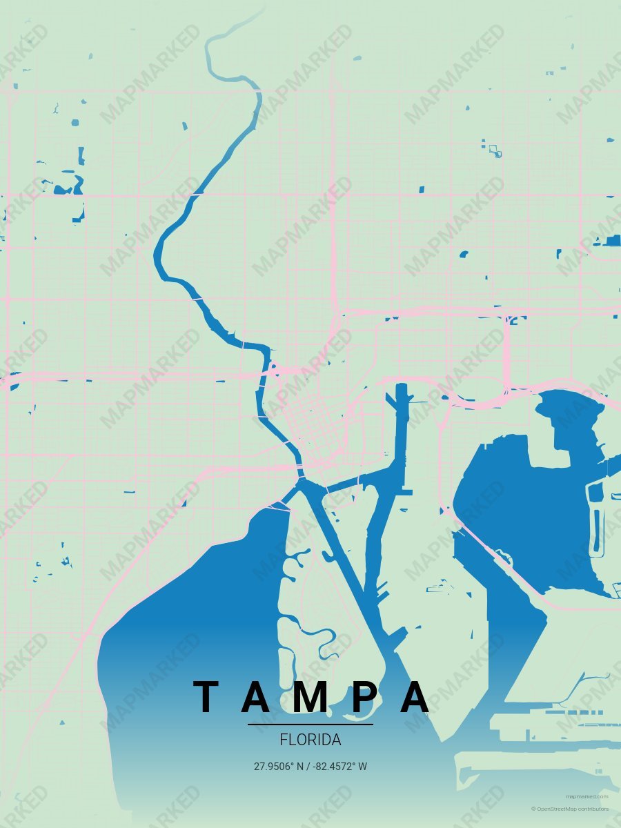 Flamingo Teal style sample on Tampa