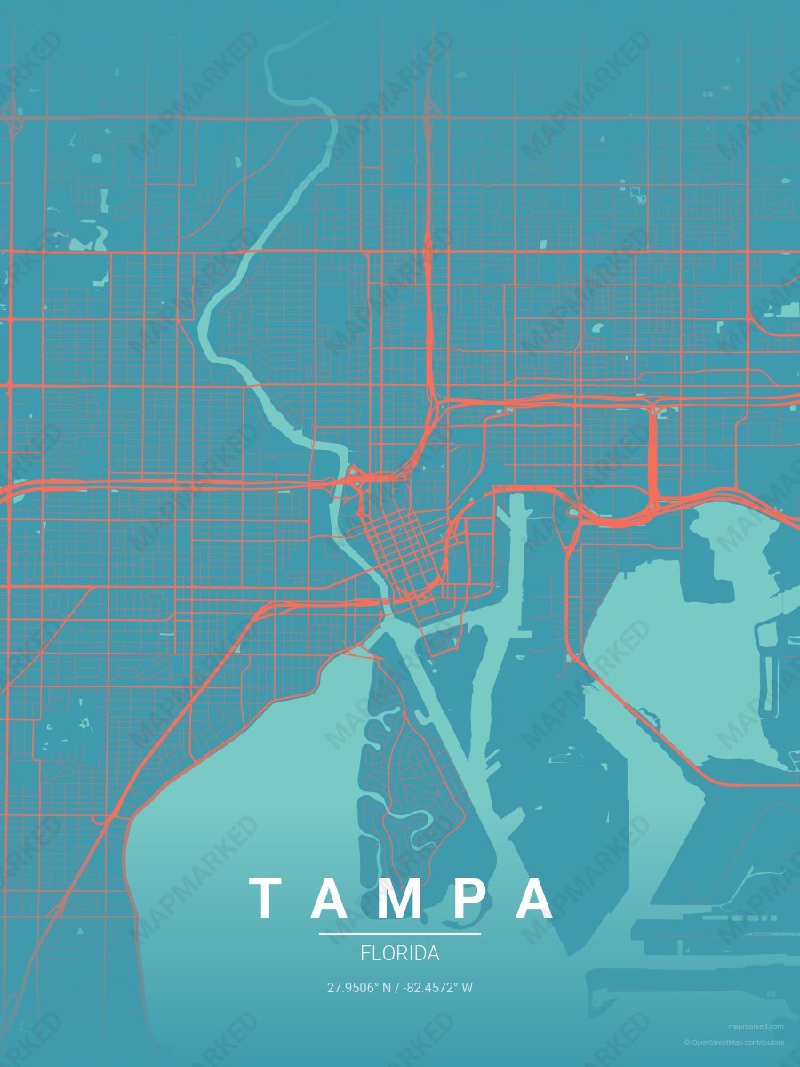 Popsicle Teal style sample on Tampa
