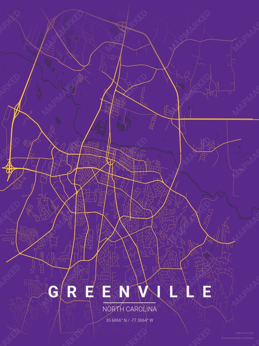 Purple & Gold Ethos style sample on Greenville North