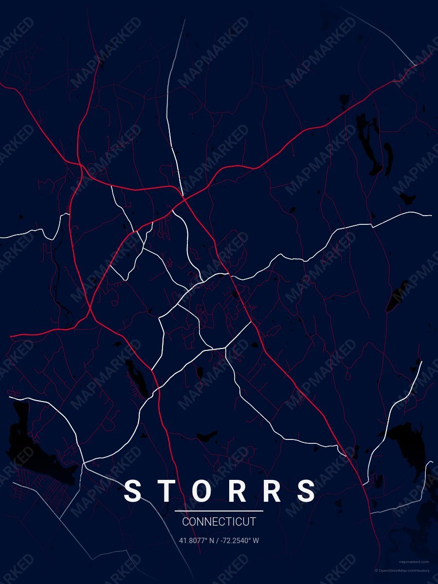 Blue, Red & White Signature style sample on Storrs