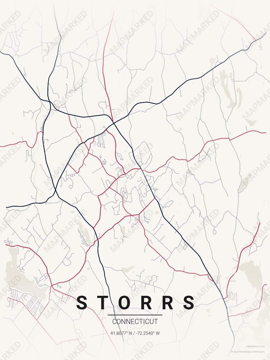 Cream, Blue & Red Prime style sample on Storrs