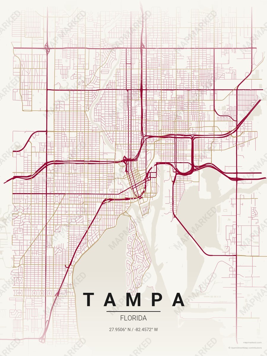 Cream, Maroon & Gold Contrast style sample on Tampa
