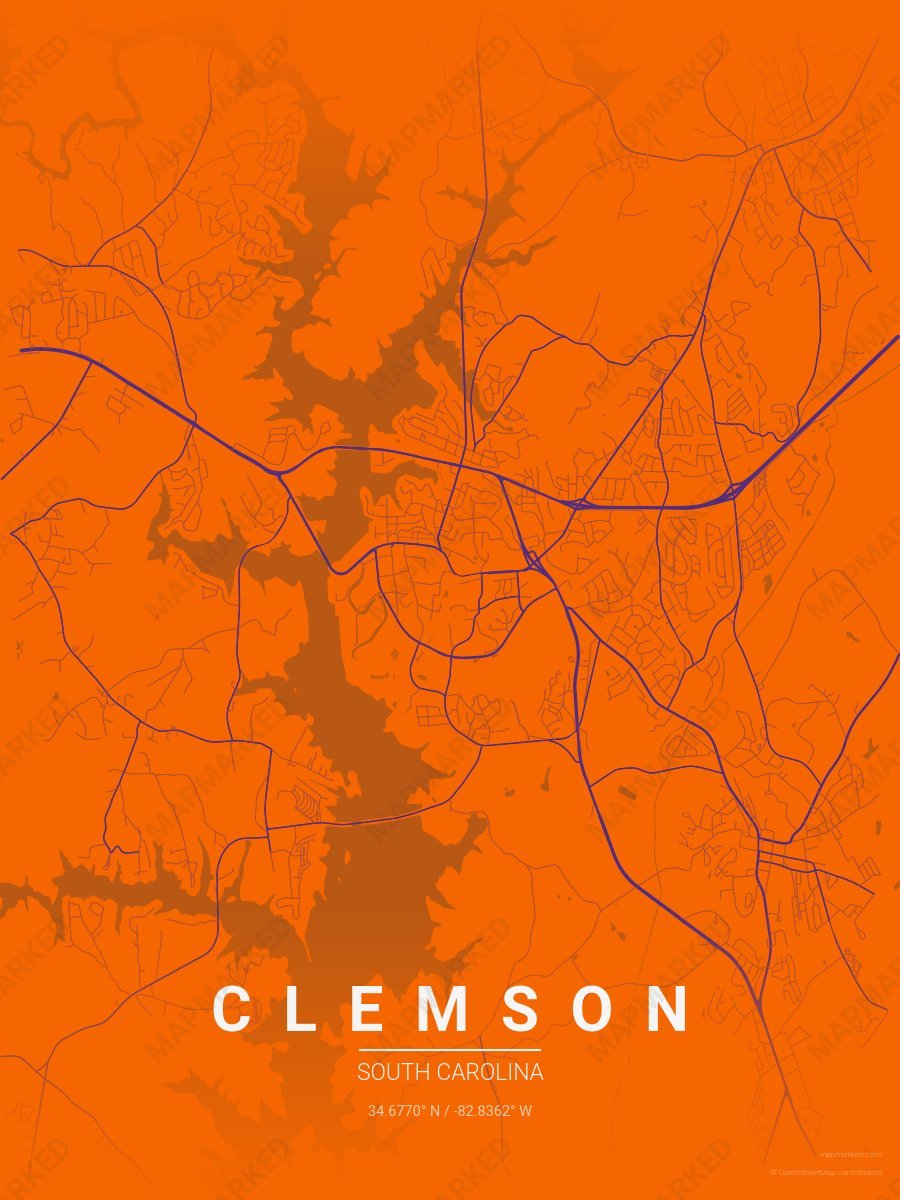 Orange & Plum Contrast style sample on Clemson South