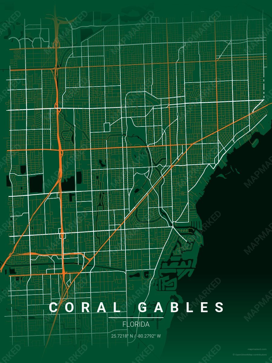 Green, Orange & White Duet style sample on Coral Gables