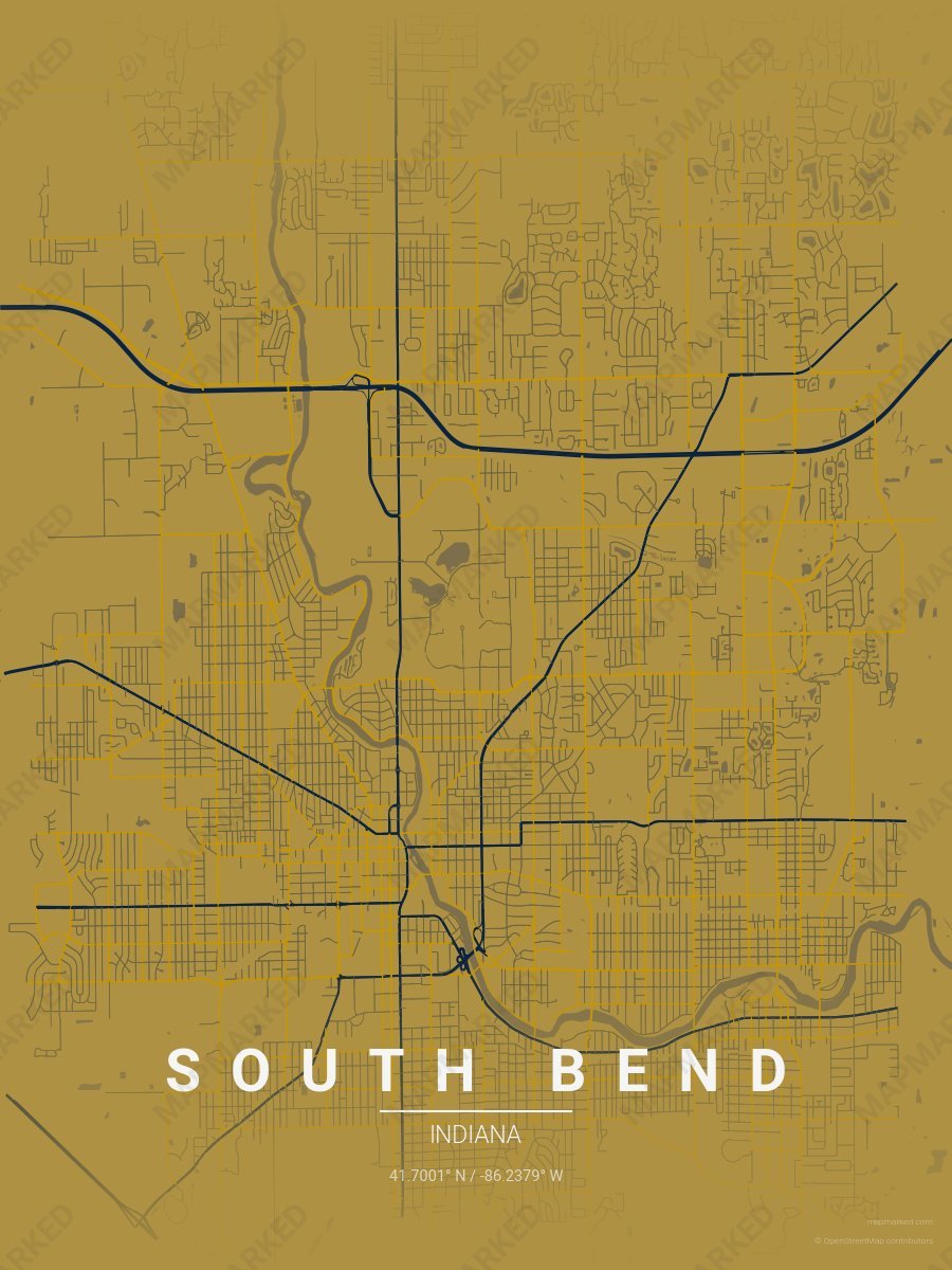 Gold & Blue Statement style sample on South Bend