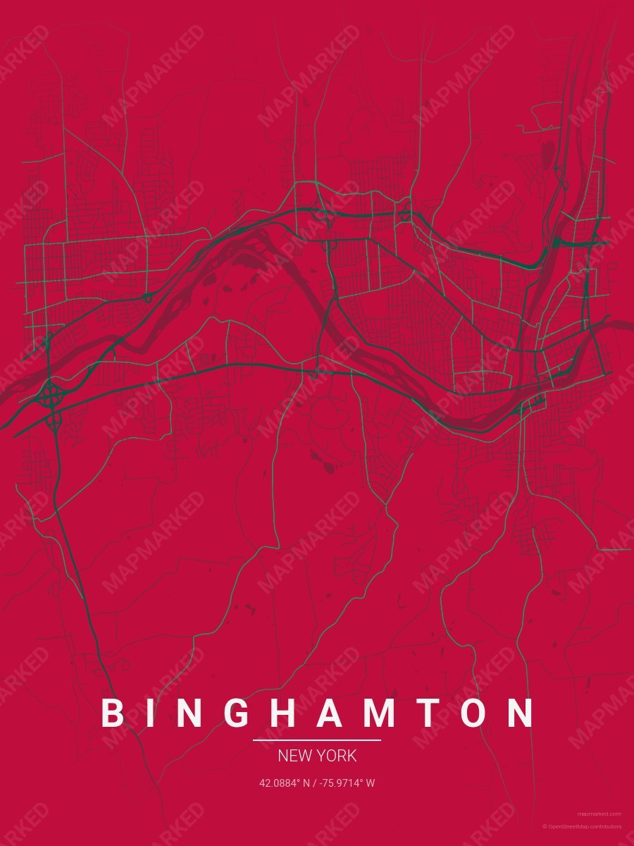 Red, Deep Green & Green Loft style sample on Binghamton New