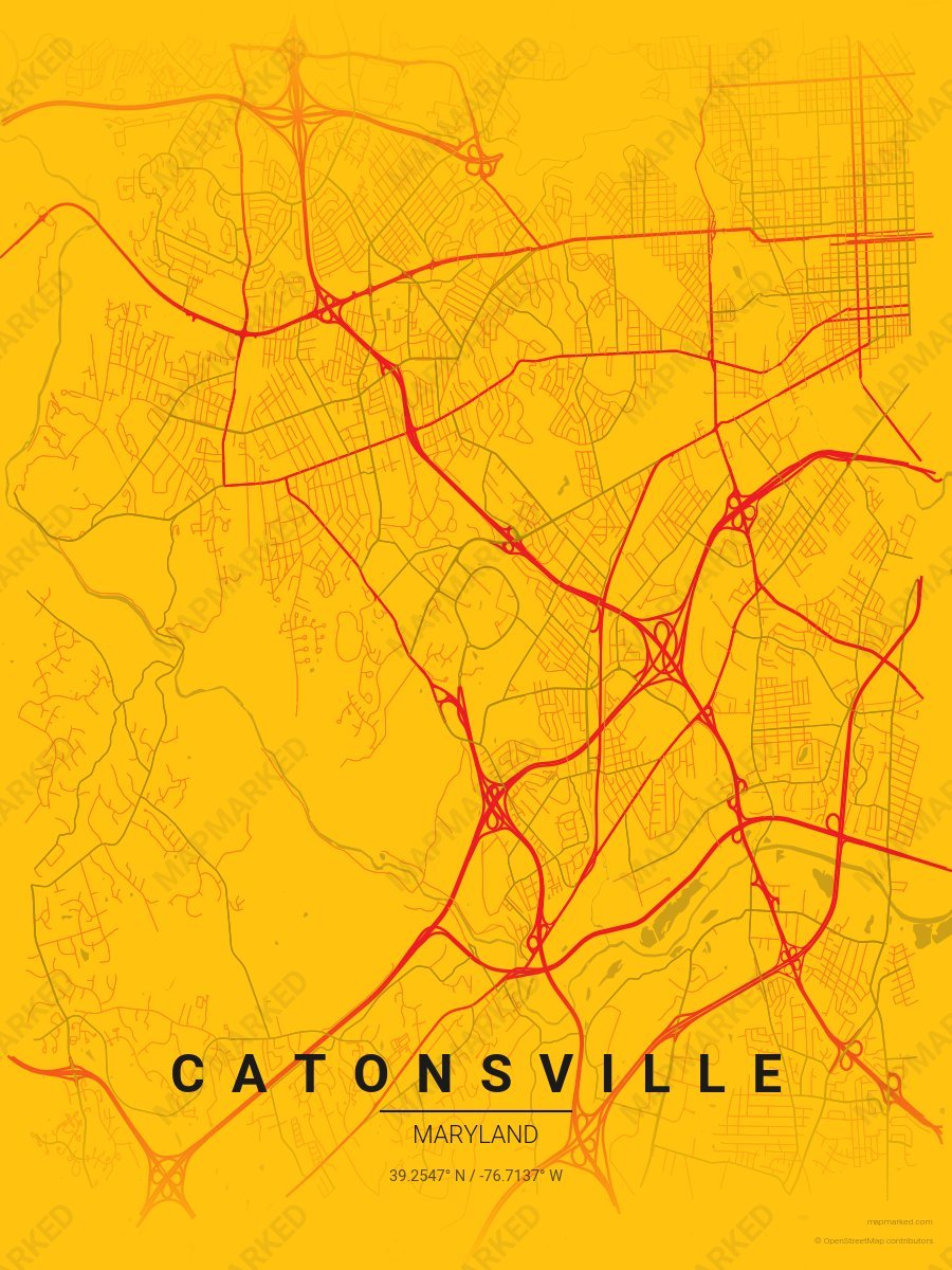 Gold, Red & Brown Modern style sample on Catonsville