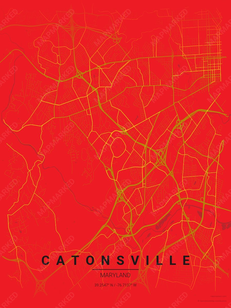 Red, Brown & Gold Classic style sample on Catonsville