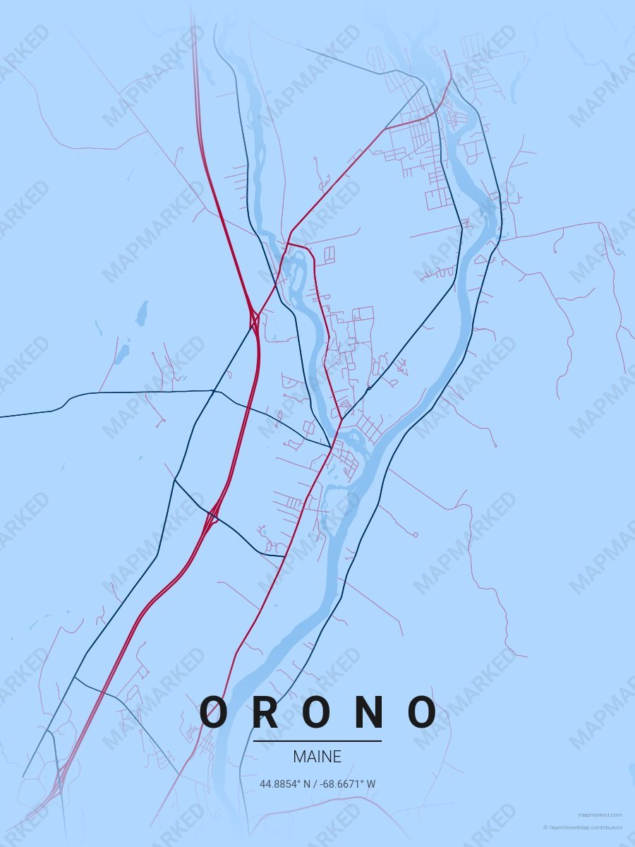 Light Blue, Red & Blue Craft style sample on Orono