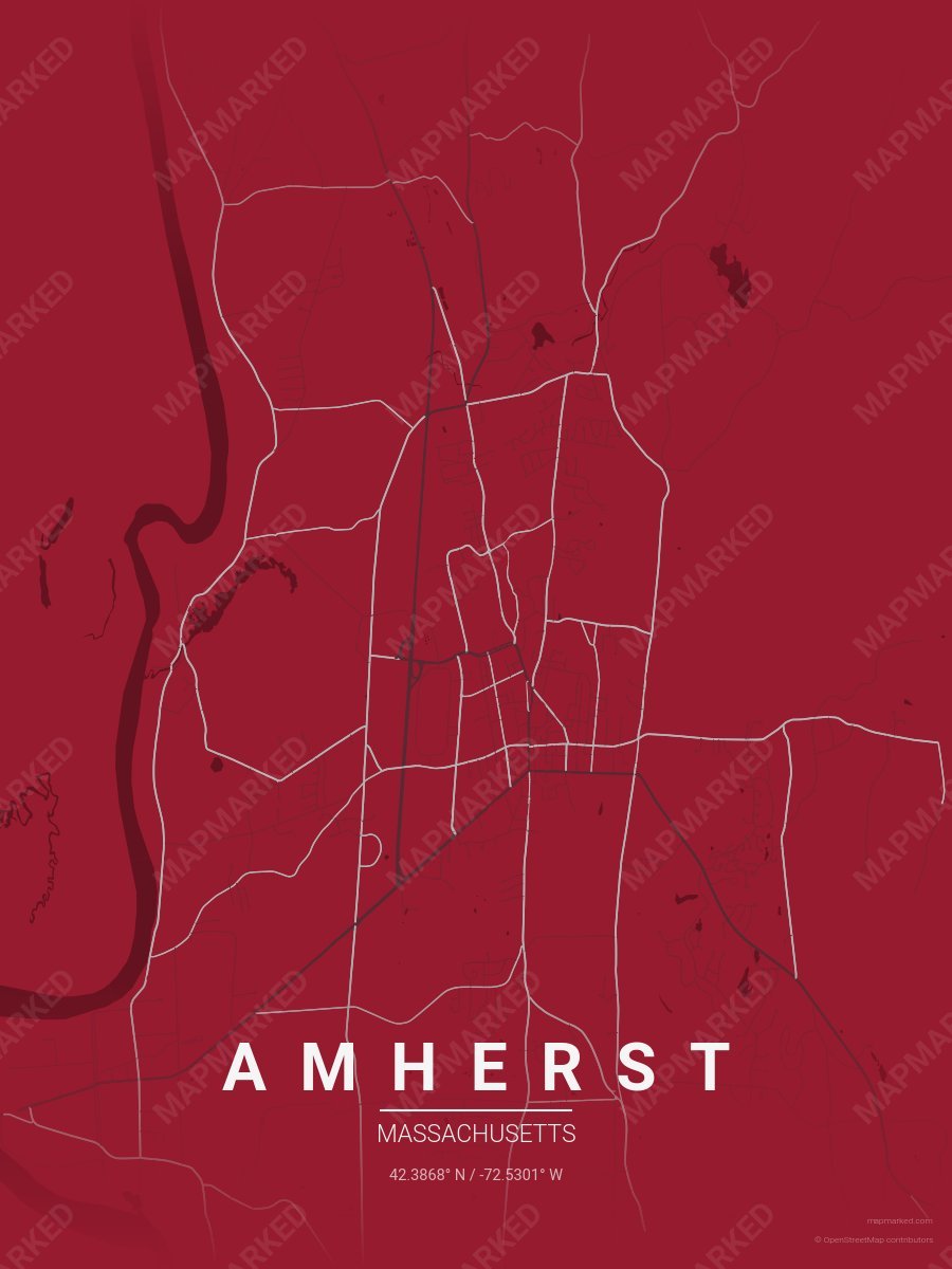Red, Dark Red & Silver Modern style sample on Amherst