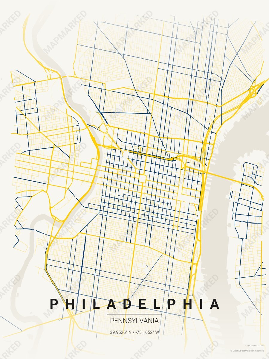 Cream, Gold & Blue Craft style sample on Philadelphia