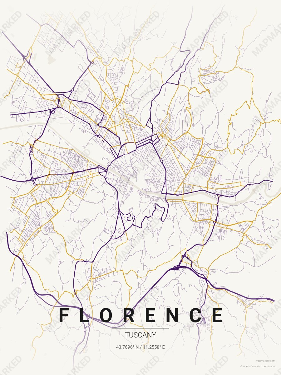 Cream, Purple & Gold Contrast style sample on Florence It