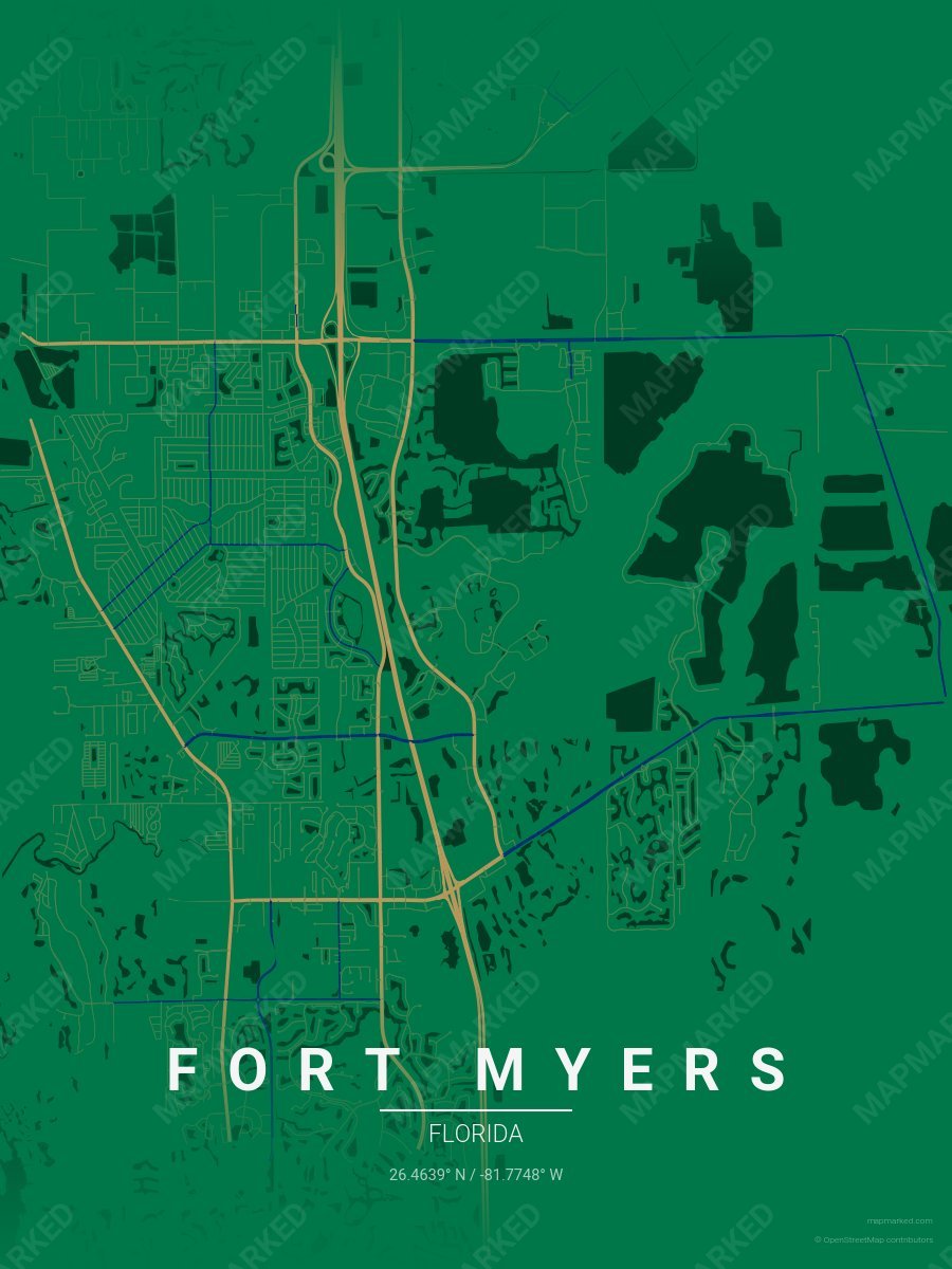 Green, Gold & Blue Standard style sample on Fort Myers