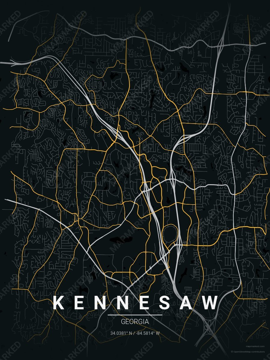 Black, Silver & Gold Statement style sample on Kennesaw