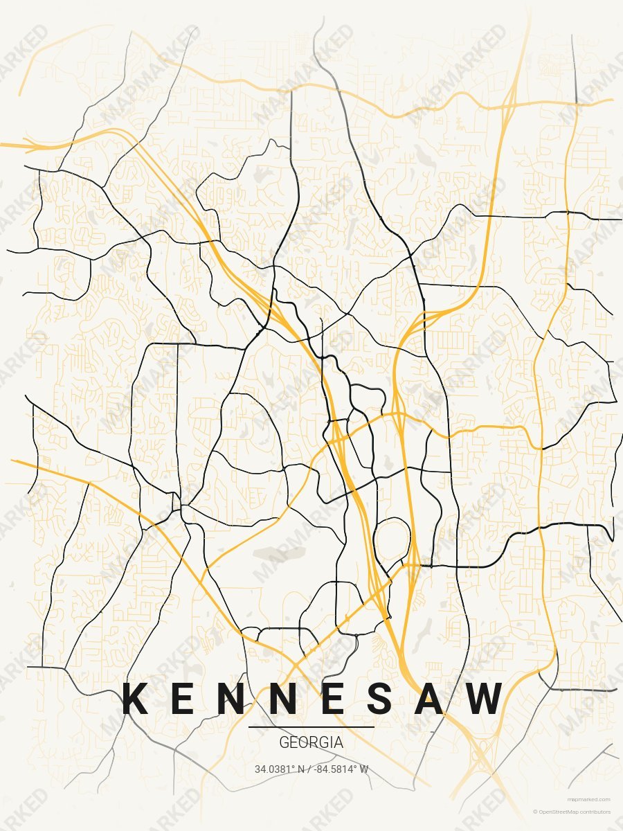 Cream, Gold & Black Range style sample on Kennesaw