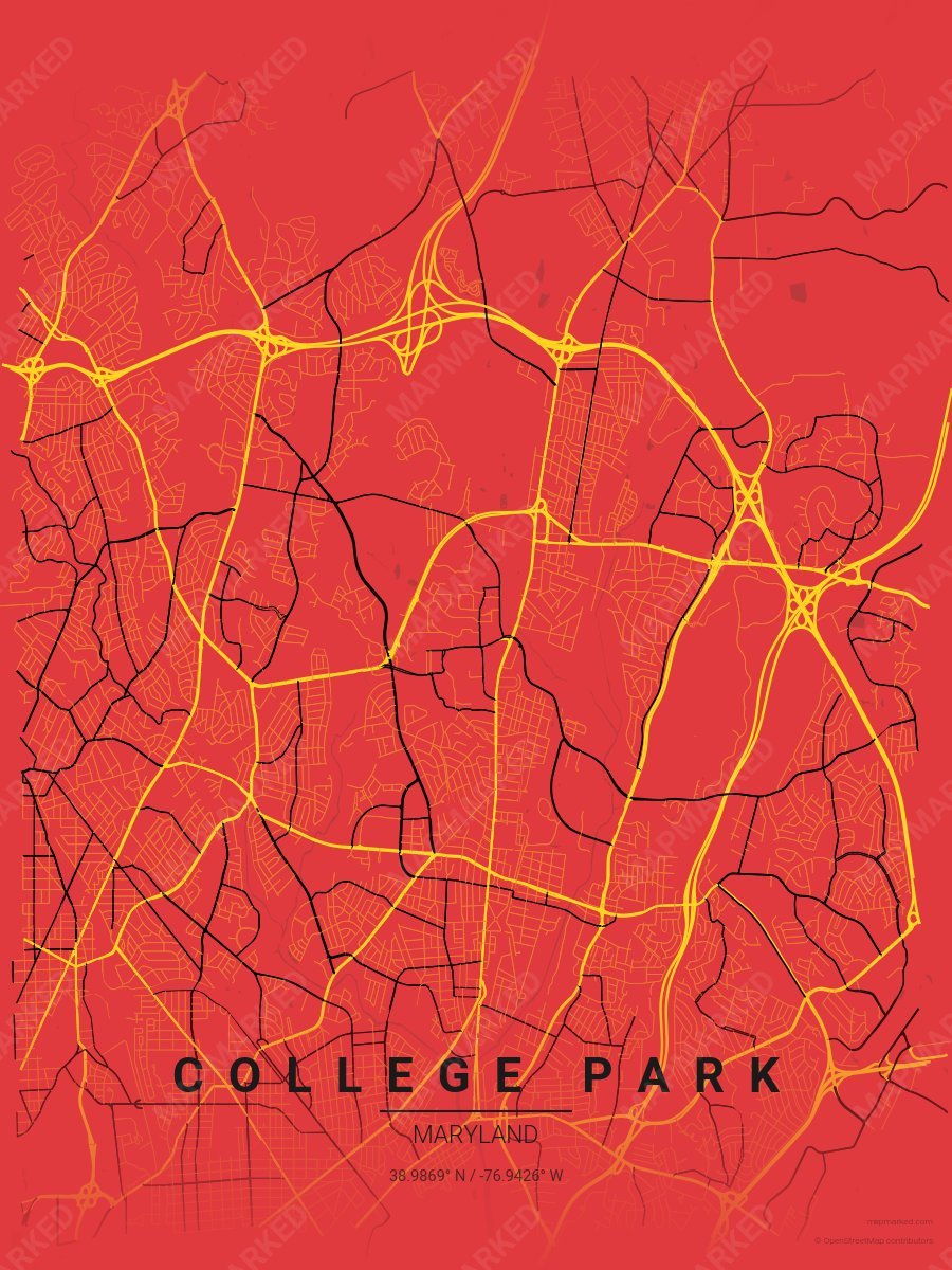 Red, Gold & Black Prime style sample on College Park