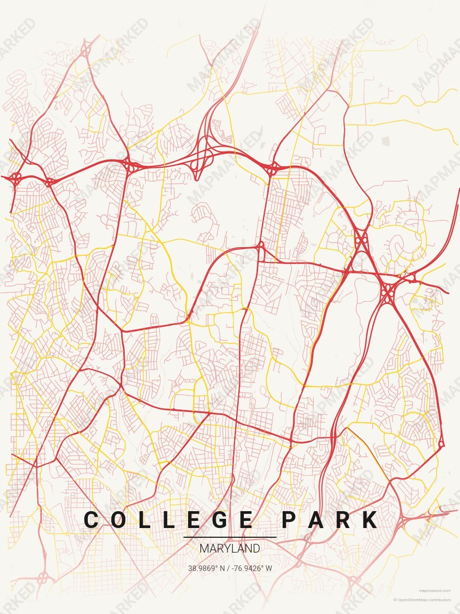 Cream, Red & Gold Standard style sample on College Park