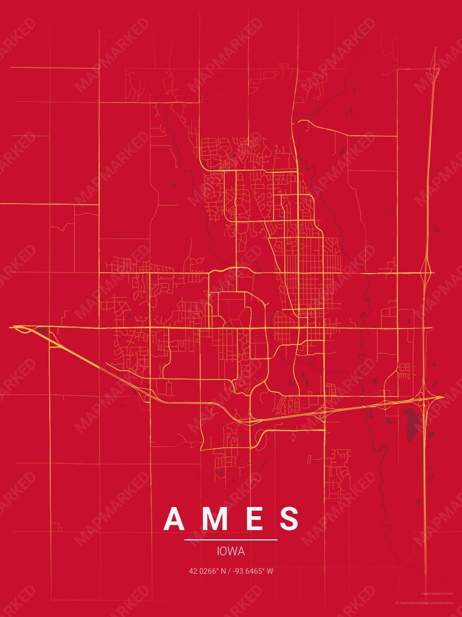 Scarlet & Gold Contrast style sample on Ames