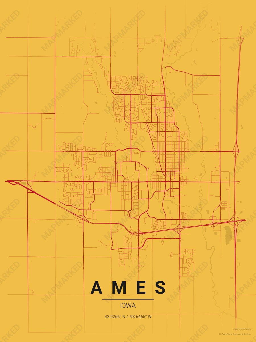 Gold & Scarlet Icon style sample on Ames