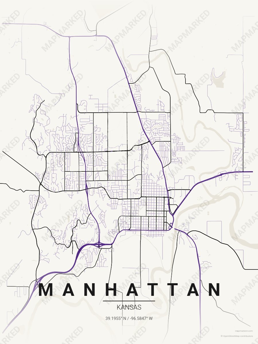 Cream, Purple & Black Verve style sample on Manhattan
