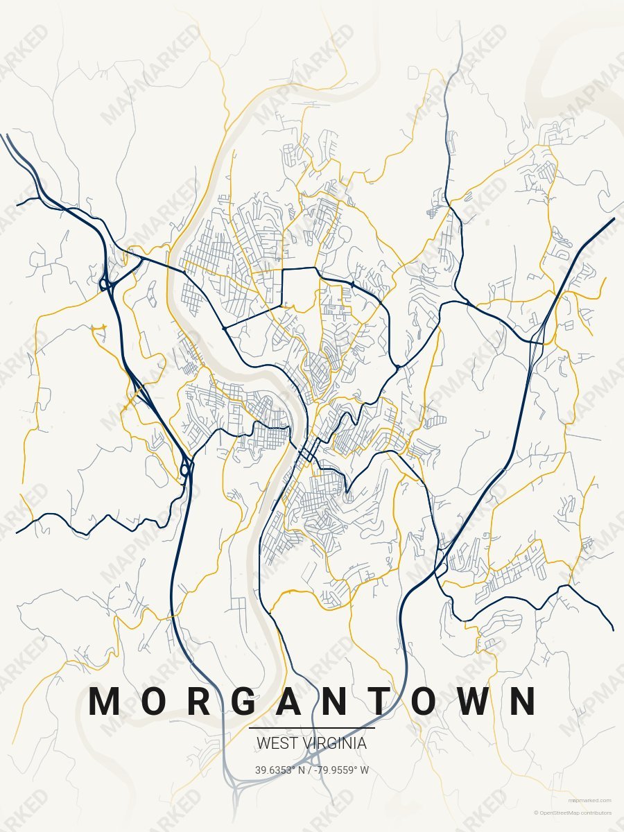 Cream, Blue & Gold Heritage style sample on Morgantown West