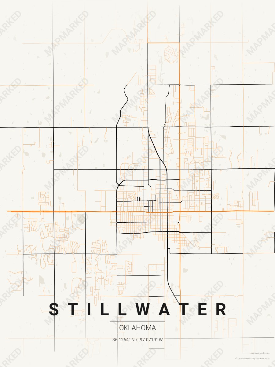 Cream, Orange & Black Modern style sample on Stillwater