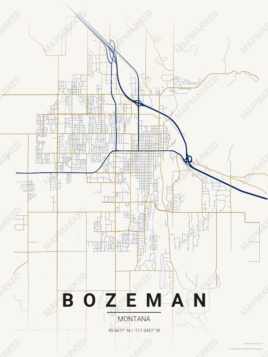 Cream, Blue & Gold Nova style sample on Bozeman