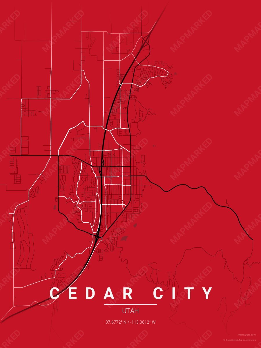 Red, Black & White Cadence style sample on Cedar City