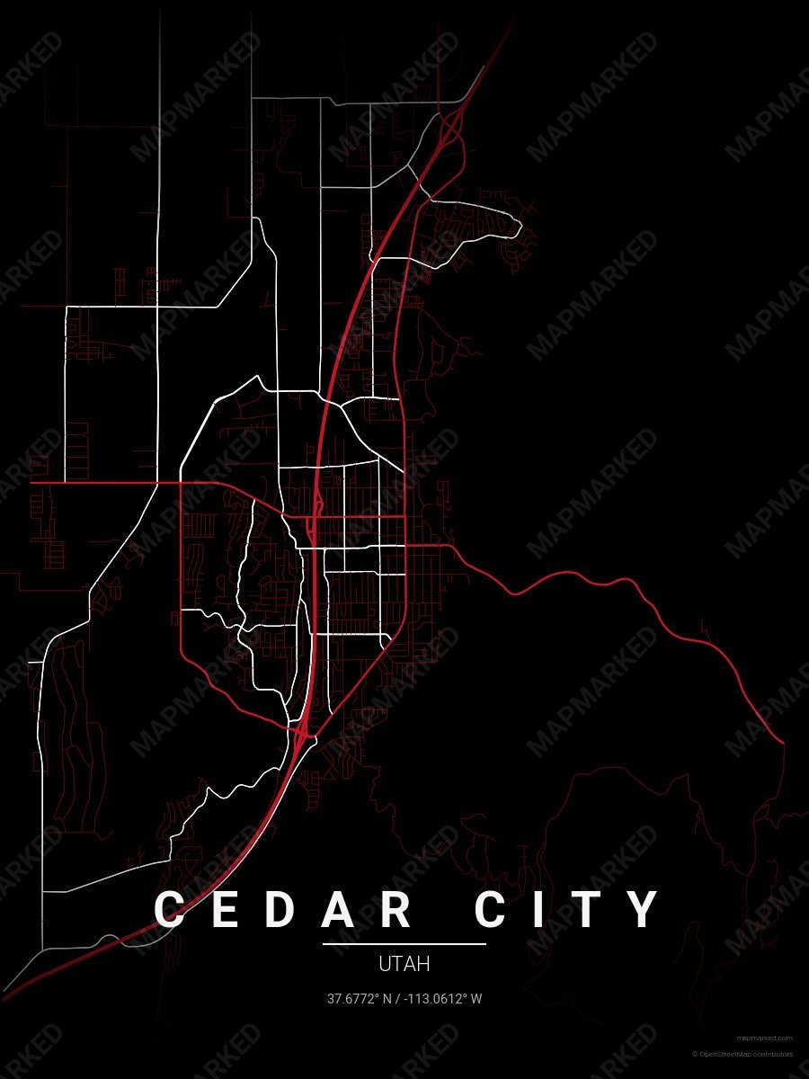 Black, Red & White Heritage style sample on Cedar City