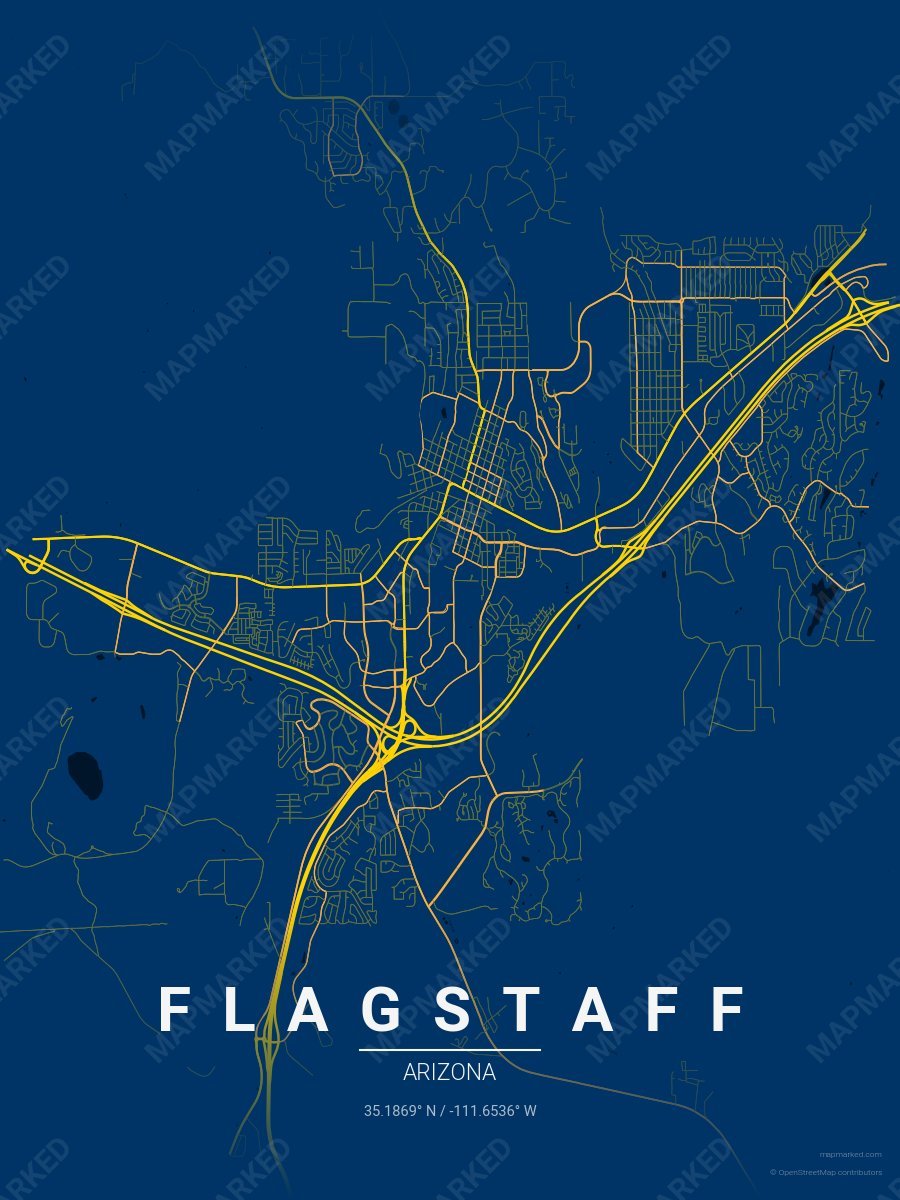Blue & Gold Atlas style sample on Flagstaff