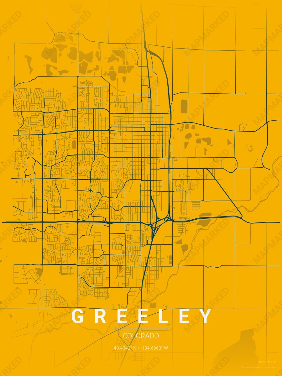 Gold & Blue Modern style sample on Greeley
