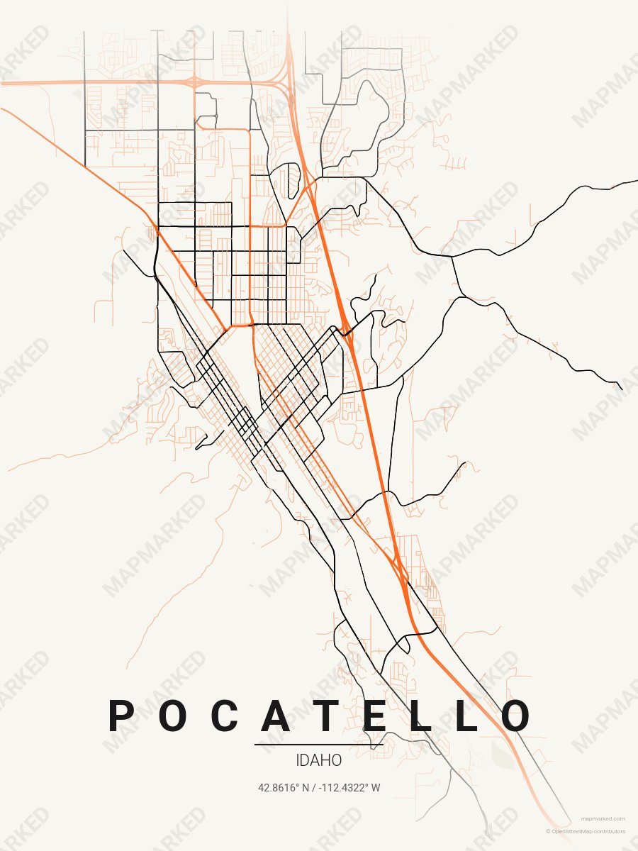 Cream, Orange & Black Standard style sample on Pocatello