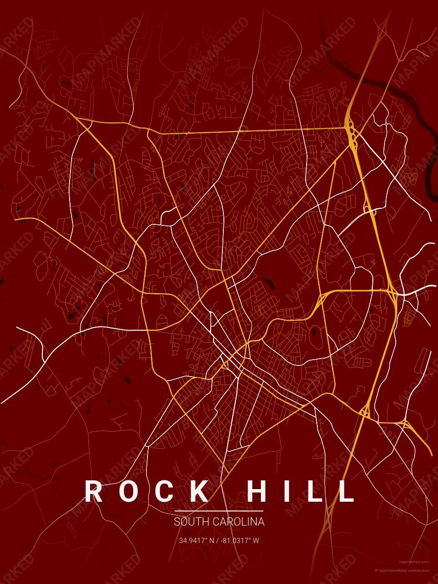 Maroon, Gold & White Classic style sample on Rock Hill South