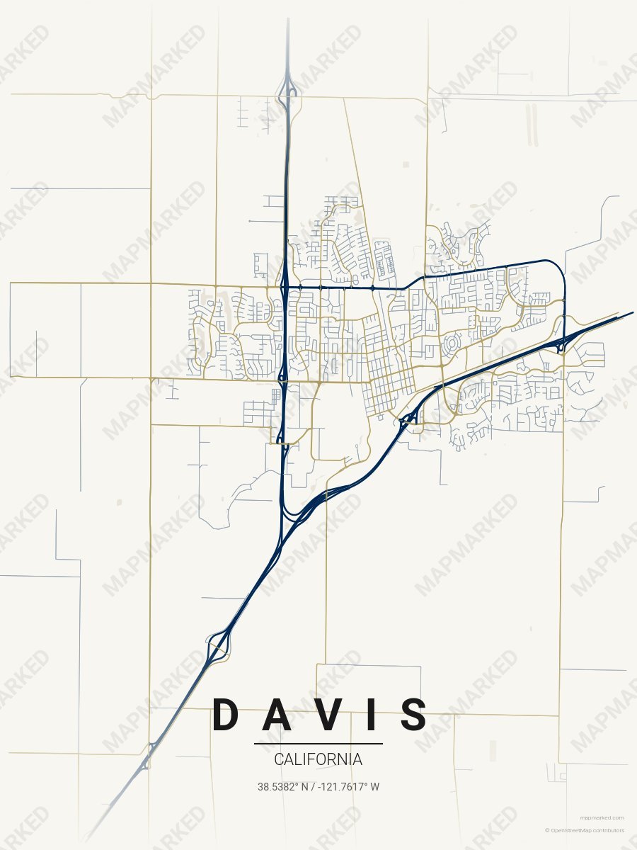 Cream, Blue & Gold Range style sample on Davis