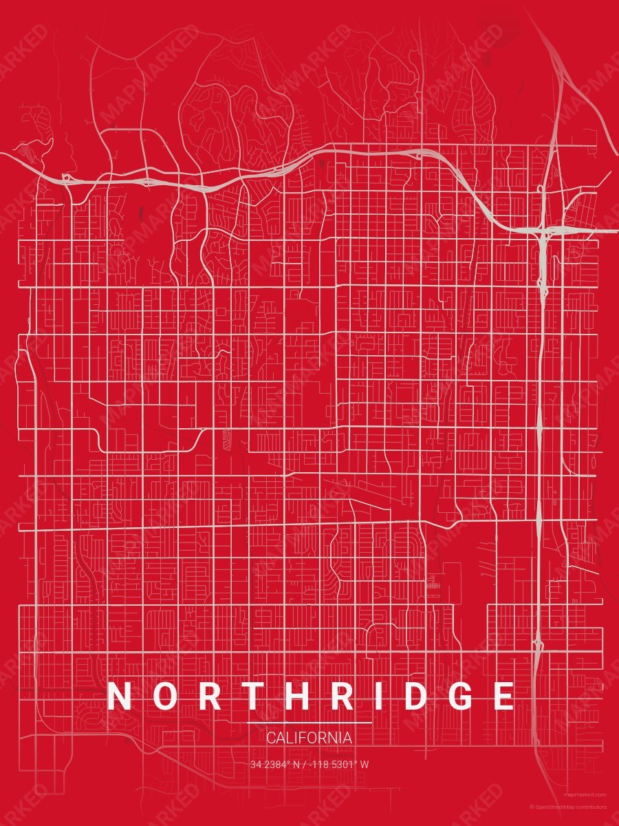 Red & Silver Bold style sample on Northridge