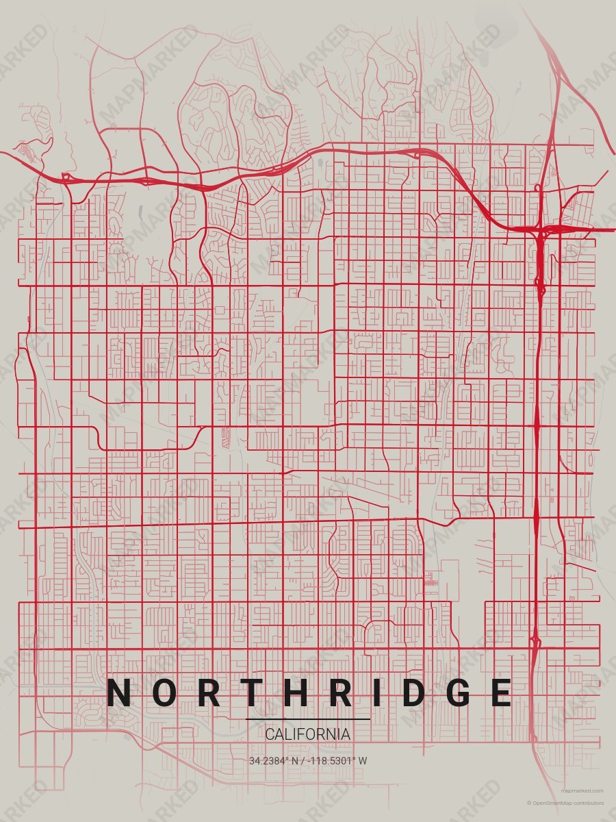 Silver & Red Atlas style sample on Northridge