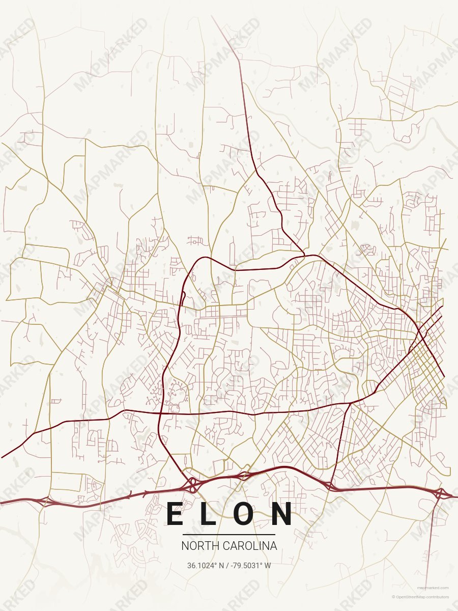 Cream, Maroon & Gold Aura style sample on Elon North