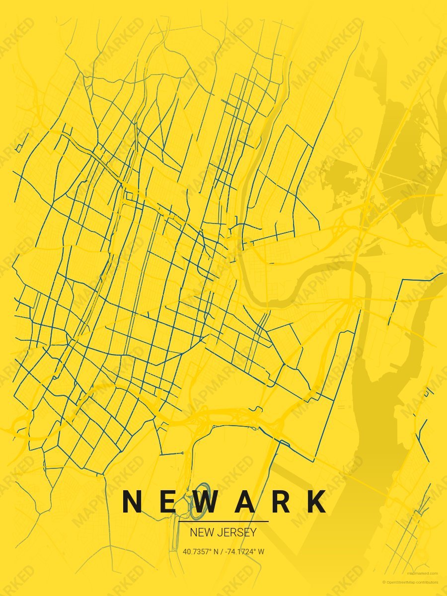 Yellow, Gold & Blue Modern style sample on Newark New