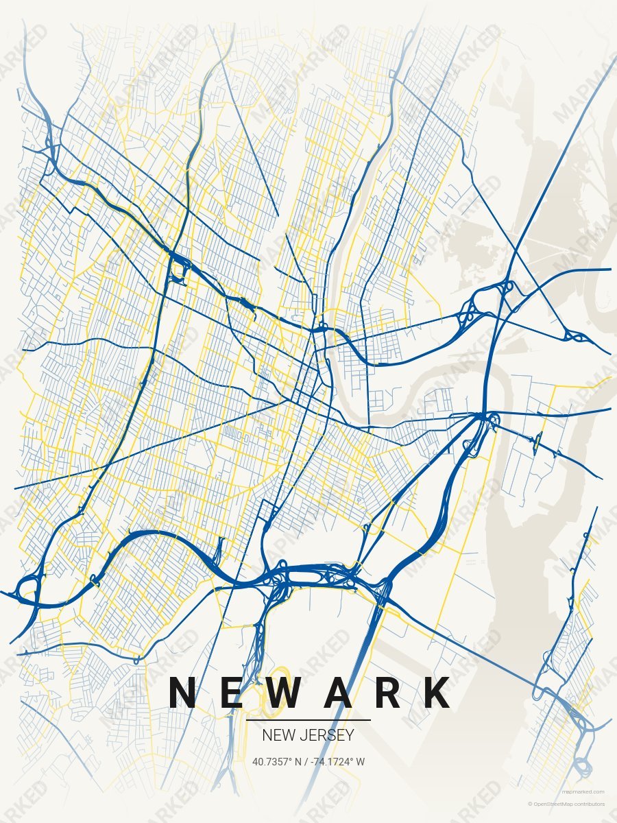 Cream, Blue & Yellow Loft style sample on Newark New