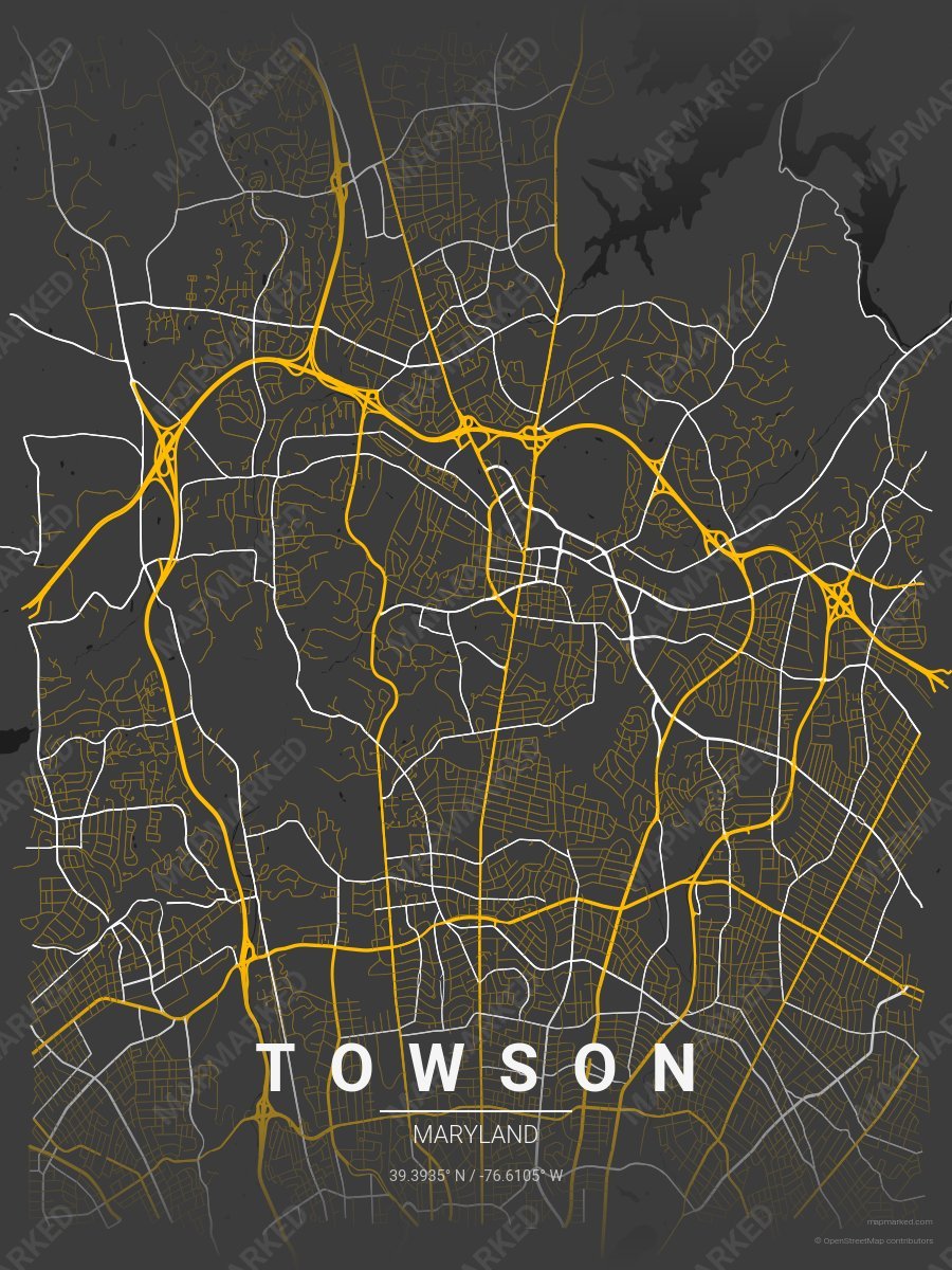 Black, Gold & White Statement style sample on Towson