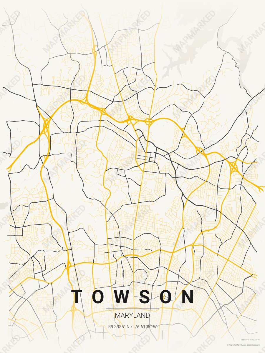 Cream, Gold & Black Signature style sample on Towson