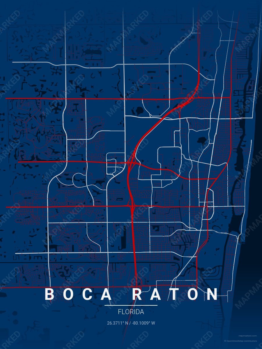 Blue, Red & Gray Loft style sample on Boca Raton
