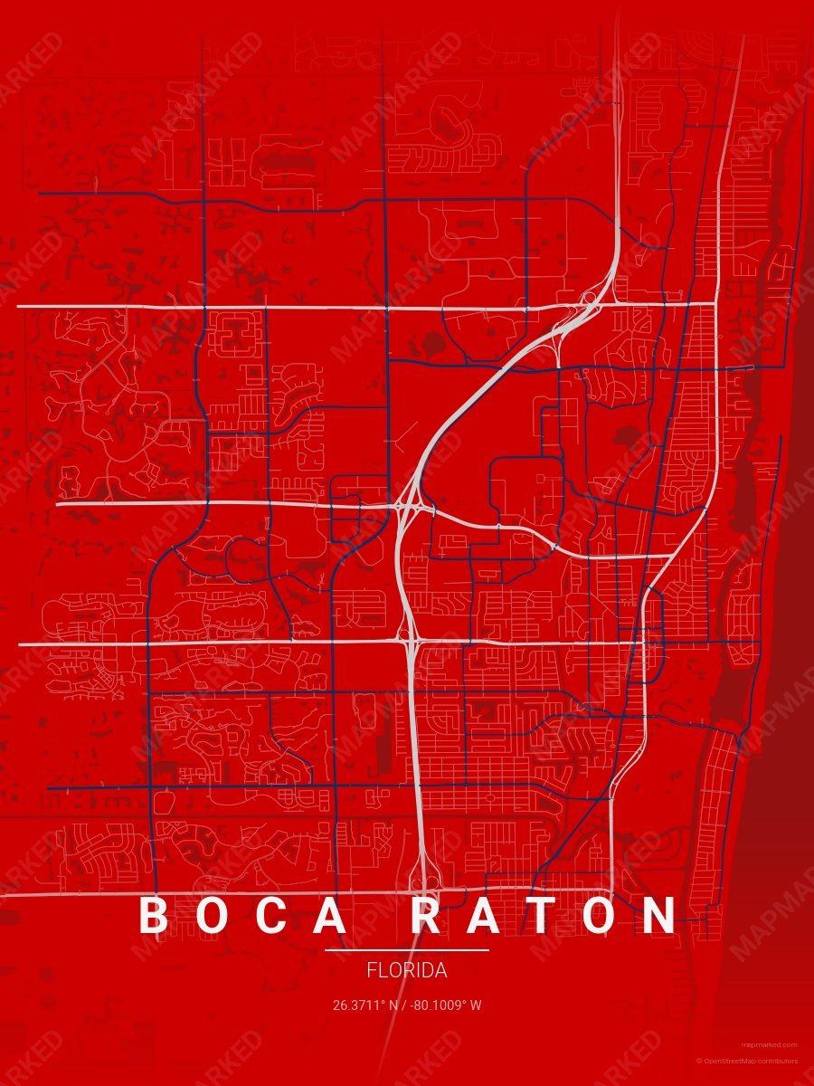 Red, Gray & Blue Classic style sample on Boca Raton