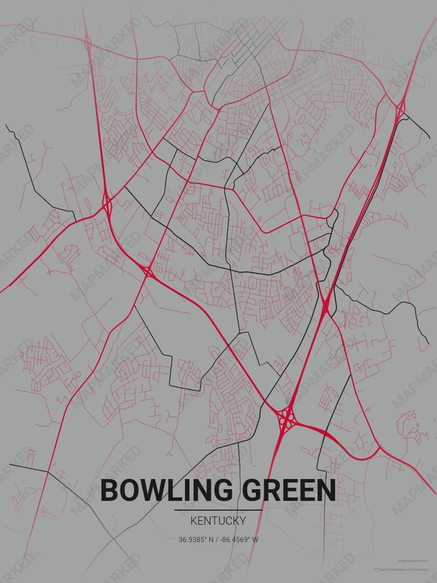 Gray, Red & Black Bold style sample on Bowling Green