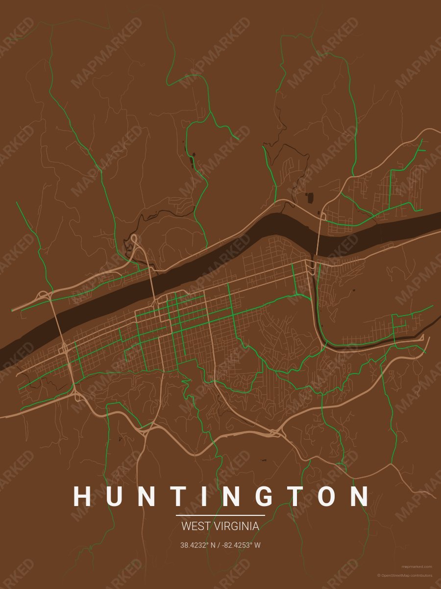 Brown, Light Brown & Green Ethos style sample on Huntington West